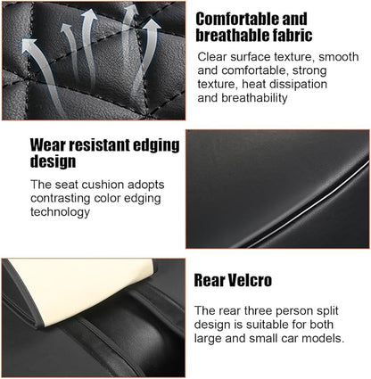 2PCS Leather Car Seat Cover, Rear Bottom Seat Protector Pad, Red | Leather Vehicle Seat Cover, Full Surround Waterproof Seat Protector Cushion, Universal Fit, Auto Interior Accessories - Image 4