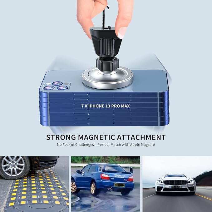 OHLPRO for MagSafe Car Mount Charger iPhone Wireless Car Charger, Stick on Dashboard Magnetic Phone Holder Mount for iPhone 17 Pro Max 16 15 14 Series, 15W Fast Charging, Aluminum Shell - Image 6