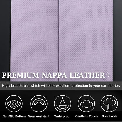 Coverado Rear Seat Covers for Cars, Waterproof Car Seat Covers Back Seat Cover, Faux Leather Seat Covers Automotive Seat Covers Seat Cushion Protector Universal Fit for Most Cars, Black&Purple - Image 3