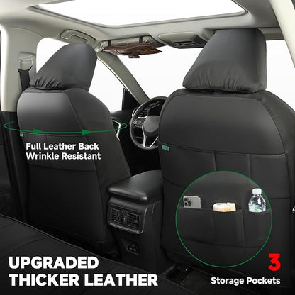 GIANT PANDA Rav4 Seat Covers Custom Fit for Toyota Rav4,Installation-Friendly,Faux Leather,2013-2018 2017 2016 2015 2014,Full Set - Image 5