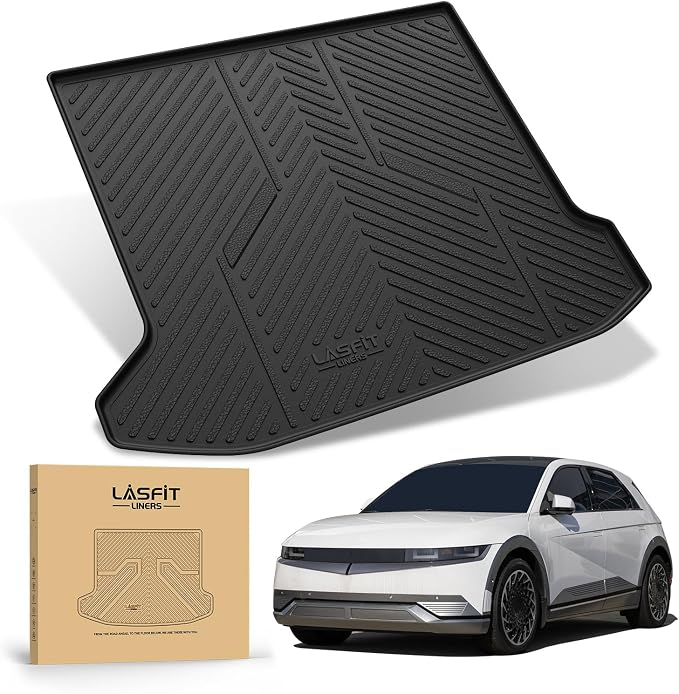 LASFIT Cargo Mat for Hyundai Ioniq 5 2024 2023 2022 / Ioniq 5 N 2025 | All Weather TPE Custom Fit Cargo Trunk Mat Accessories, Black - Image 9