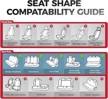 FREESOO Car Seat Covers Full Set Faux Leather Universal Fit Beige | faux nappa leather seat covers, waterproof breathable, full set lumbar support, front rear covers, fit sedans suvs pickups - Image 8