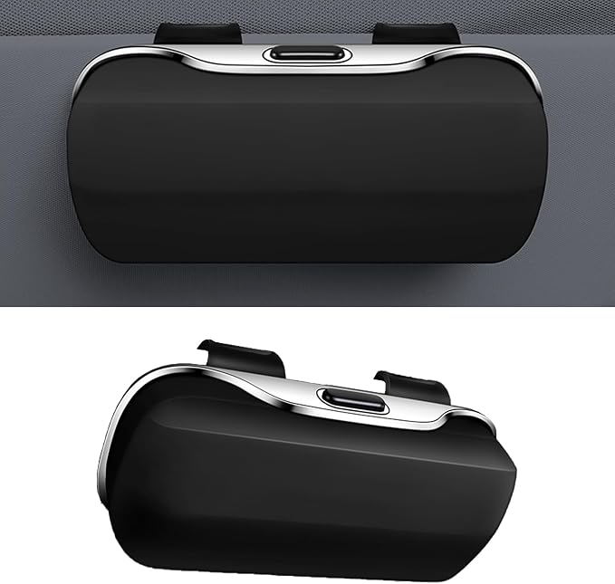 Sunglasses Holder for Car Sun Visor, Protective Automotive Eyeglasses Storage Case Hanger, Car Sunglass Holder Suitable for Truck and Sedan to Place Sunglass (Black) by Unknown