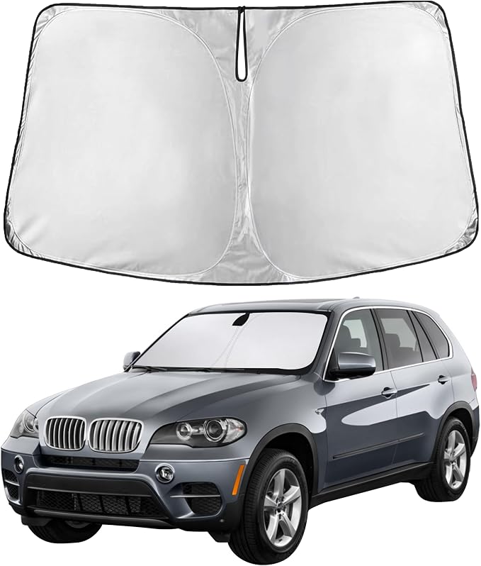 EcoNour Windshield Sunshade Compatible for BMW X5 2000-2011 2012 2013 | Sun Visor for Front Windshield & Window Sun Shade Cover, UV Heat Blocker & Protector, Car Accessories by EcoNour