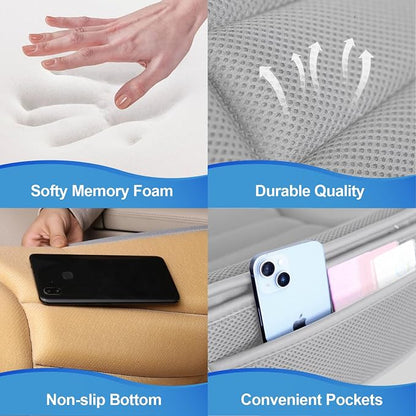 Lofty Aim Car Seat Cushion for Driving, Memory Foam Driver Seat Cushion | Car Seat Cushion for Long Driving, Automotive Seat Cushion for Pain Relief, Car Seat Pillow Fits Vehicles, Office, 4D Gray - Image 4