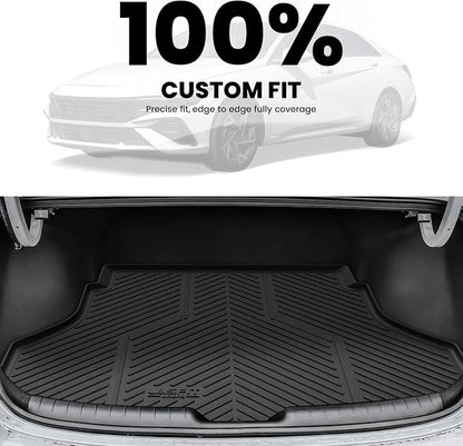 LASFIT Cargo Mat for Hyundai Elantra 2021-2026 / Elantra N 2022-2026 | All Weather TPE Custom Fit Cargo Trunk Mat Accessories, Black - Image 2