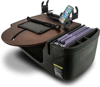 AutoExec AE-RMCD-PI-PM-PS-21M Roadmaster Car Desk for Your Vehicle Workstation and Mobile Office, Mahogany with 400 watt Power Inverter, Phone Mount and Printer Stand | 400 Watt Power Inverter, Phone Mount, Printer Stand, Vehicle Workstation and Mobile... by AutoExec