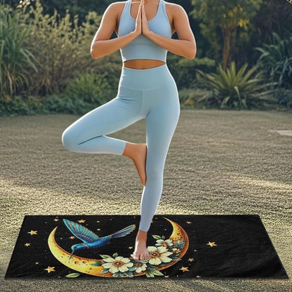 Hummingbird Moon Car Seat Cover Towel Automotive Front Seat Covers | Universal Non Slip Waterproof Sweat Protector with Storage Bag Hummingbird Car Interior Accessories Gym Yoga Beach Towel - Image 4