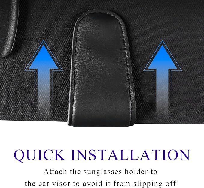 KVAEY Bling Sunglass Holder for Car Visor, Magnetic Leather Visor Clip Glasses Holder with Sparkling Rhinestones, Crystal Visor Ticket Card Clip for Women Girls, Car Accessories (Black & Colorful) - Image 6