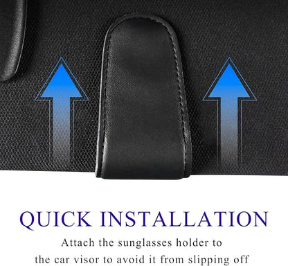 KVAEY Bling Sunglass Holder for Car Visor, Magnetic Leather Visor Clip Glasses Holder with Sparkling Rhinestones, Crystal Visor Ticket Card Clip for Women Girls, Car Accessories (Black & Colorful) - Image 6