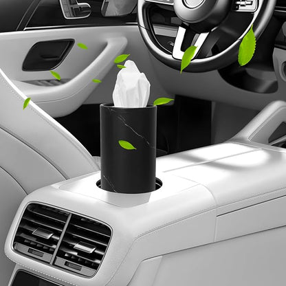 4 PCS Car Tissue Holder, Refillable Auto Cup Holder Napkin Tube Container with Facial Tissues, Portable Tissue Cylinder Box Paper Towel Organizer for Vehicle Office Home (Black) - Image 4