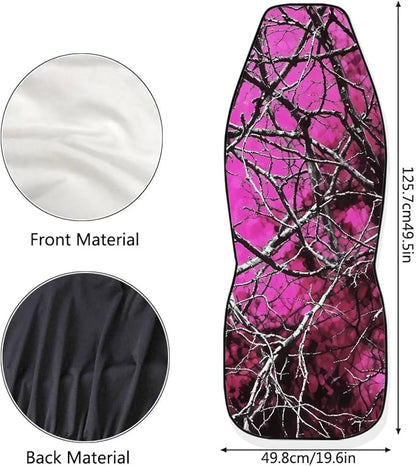 Red Hunter Camo Print Car Seat Cover Front Bottom Seat Cushion Cover, Branch Camoflage Pink Front Seat Covers fits Most Cars, SUVs, and Trucks, Washable and Easy to Install - Image 5