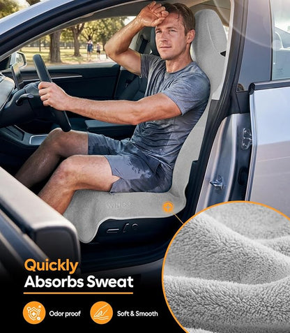 Car Seat Cover Towel, Waterproof, for Use After Gym, Gray, 1 Pack | Sweatproof, Odor-proof, Universal Fit, Machine Washable, Non-Slip Backing, Seat Covers for Car, Truck, SUV, Van - Image 2