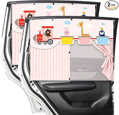 LEIWOOR 2-Pack Magnetic 2 Layers UV Protection Car Window Shades for Baby | Privacy full/half shade baby car window shades with curtain header breathable heat block back curtain for truck van sedan SUV by LEIWOOR