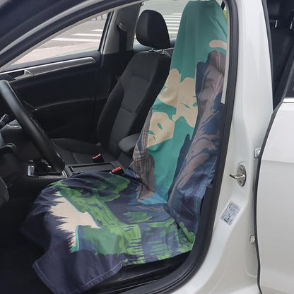 Car Seat Towel Covers Front Seats for Yoga,Gym,Workout,Sports,Running,Camping,Hiking and Travel,Automotive Washable Sweat Towels Seat Blanket Cover for Cars Golf Trucks (National Park, 1Pcs) - Image 3