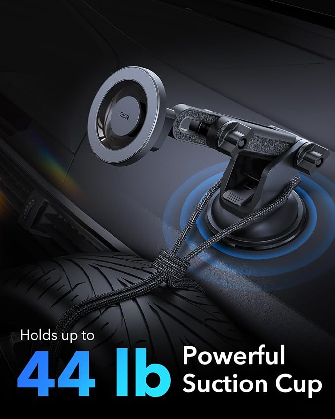 ESR for MagSafe Car Mount, Suction Cup Car Phone Holder for iPhone 17-12 | Vacuum Dashboard Magnetic Car Phone Holder for Car, for Smaung/Google, Car Accessories, Charging Not Supported, Metallic Grey - Image 7