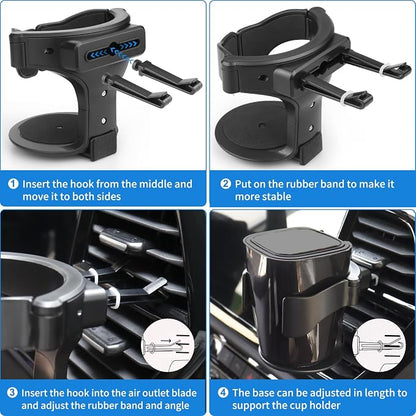 QIIYCCE Cup Holder for Car, Cup Holder Expander for Car Air Vents, Car Ashtray Holder, Suitable for Cars and Trucks with Horizontal Blade Vents (2PCS) - Image 3