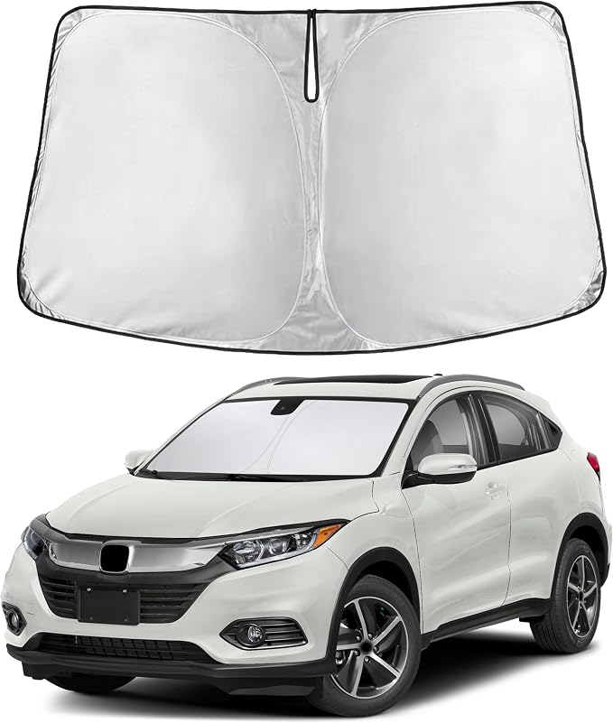 Autovir Windshield Sun Shade Fit for 2016-2020 2021 2022 Honda HRV | Sunshade, Front Car Window Shades Sun Visor, Blocks UV Rays & Heat, Car Accessories by Autovir