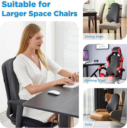 Teemour High Back Support Pillow for Office Chair, Fully Support Back Cushion - Memory Foam Lumbar Support Pillow for Office Chair, Desk, Gaming Chair, Promotes Posture Pain Relief Adjustable Straps - Image 4