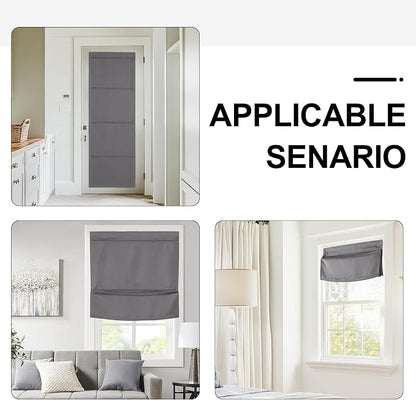 NICETOWN Grey Blackout Door Blinds for Windows Blinds Temporary Shades | Temporary Shades No Drill Room Darkening Shade for Bedroom Bathroom Kitchen Office (30 x 64 inch Long, 1 Panel) - Image 7