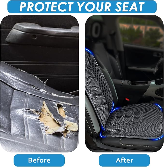 AEROiVi Car Seat Cushion with Back Support Pillow Breathable Mesh Non-Slip | Lumbar Support Car Seat Cushion for Long Sitting Comfort Seat Protector Pad Works with Truck SUV Quick Drying Washable - Image 7