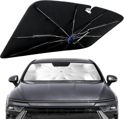 Windshield Sun Shade for Hyundai Sonata 2015-2026 with 360° Rotating Shaft | Custom Fit Umbrella Sunshade for UV Blocking, Interior Heat Protection, Easy Storage, UPF 50+ Cool Windshield Cover by Lonyaqui