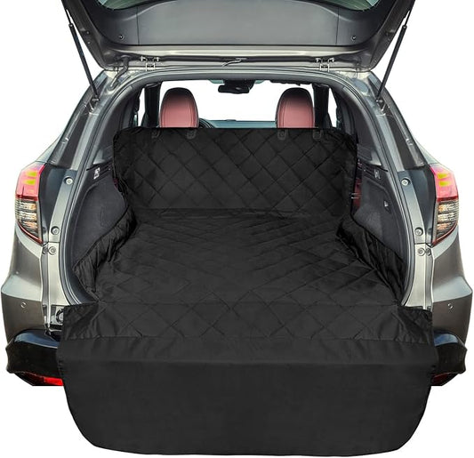 F-color SUV Cargo Liner for Dogs - Trunk Cover with Bumper Flap Protector | Water Resistant Pet Cargo Cover with Non-Slip Mat, Dog Car Seat Cover Prevents Scratches Pet Hair Mud Dirt for Midsize SUVs by F-color