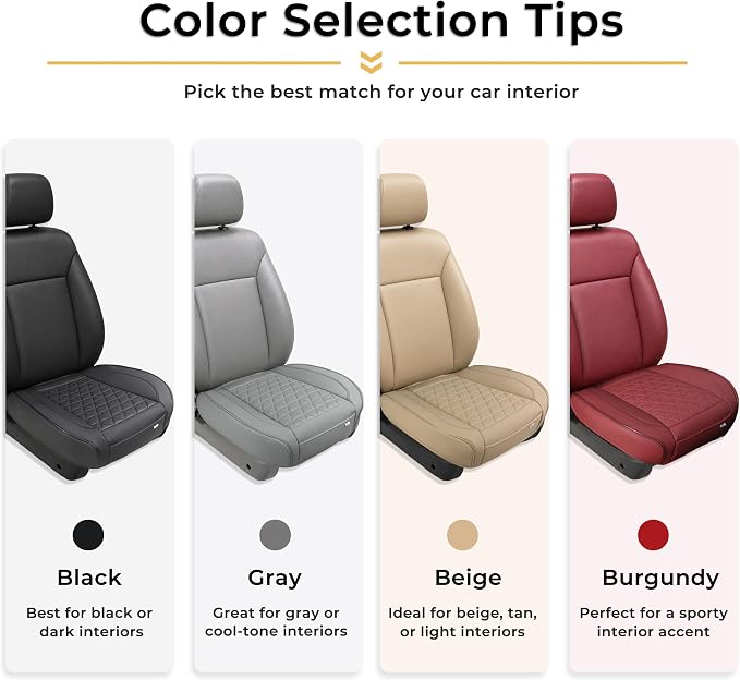 Black Panther 1 Pair Luxury Car Seat Covers Front Bottom Seat Cushion Covers, Anti-Slip and Wrap Around The Bottom, Fit 95% of Vehicles - Beige - Image 6