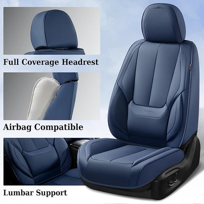 Coverado Car Seat Covers, Seat Covers for Cars, Waterproof Leather Auto Seat Protectors, Leather Car Seat Cushion, Car Interiors Accessories Universal Fit for Most Cars - Image 3