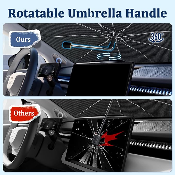 [2026 Upgraded] Car Windshield Sun Shade Umbrella(X-Small 55" L x 23" W) | Front Window Sunshade with Thermo Shield Fabric, Foldable Car Sun Visor for Heat Reduction and Interior Protection - Image 7