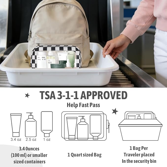 YOPCDJ 3PCS Clear Toiletry Bag,TSA Approved Travel Makeup Pouch with Zipper for Cosmetics and Toiletries，Diaper Bag Organizer Pouch Set,Women's Purse Organizer and Clear Car Bag - Image 6