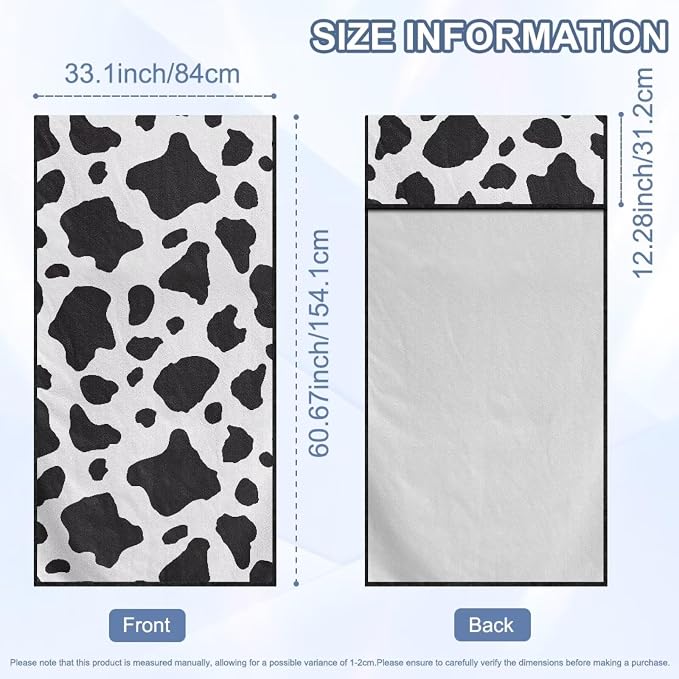 SEANATIVE Black Cow Print Car Drying Towels & Seat Protectors - Heavy-Duty Absorber Towel for Car Wash Car Seat Covers, Post-Workout & Dog Owners (33.1" x 60.67") - Image 7