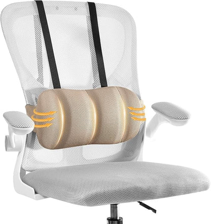 Lumbar Support Pillow for Car,Back Support for Car Seat Cushion,Adjustable Straps Securely Fixed Car Lumbar Support Pillow for Office Chair (Beige for Office Chair) by Unknown