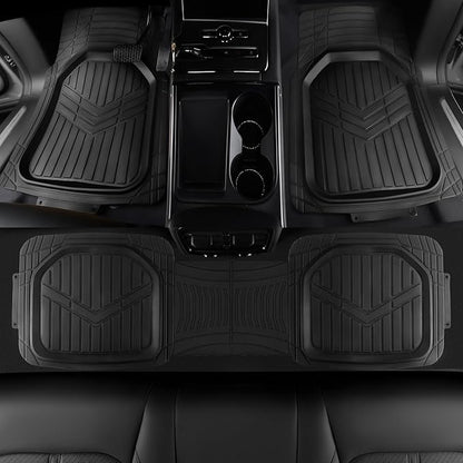 Amazon Basics 4-Piece Heavy Duty Anti-Slip PVC Floor Mats with Cargo Liner, Waterproof Trim To Fit Car Mats, Easy to Clean, Black - Image 5