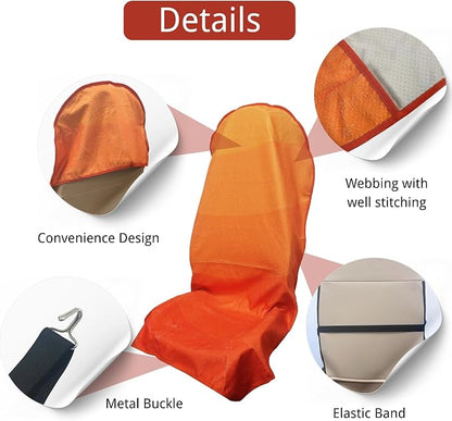 Waterproof Car Seat Cover for Front Seats, Protector for Cars SUVs Trucks, Sweat Towel Seat Covers Bucket for Gym,Workout,Beach,Hiking,Running and Swimming(Orange, 2PCS) - Image 3