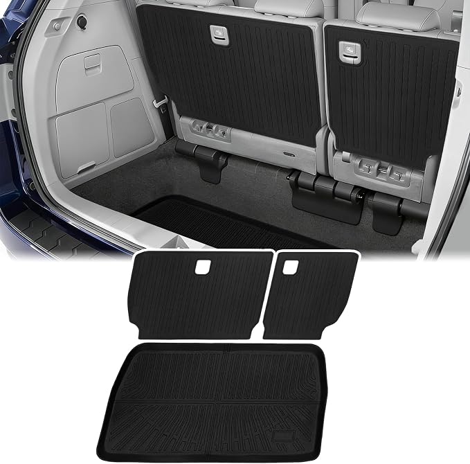Cargo Liner Compatible with 2011-2017 Honda Odyssey Trunk Mat Cargo Mat Back Seat Cover Protector (Backrest Mats+Trunk Mat) by YEBOOCA