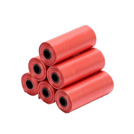 Ginsco 0.8 Gallons Disposable Trash Bags for Mini Car Trash Can, Portable Small Car Garbage Bags, Cars Accessories, Mini Trash Bags, Plastic Trash Bag for Cars/Home/Office (6 Rolls/90 Counts) Red by Ginsco