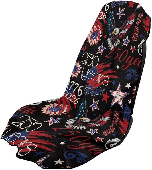 SEANATIVE Car Seat Covers Easy Install Car Seat Towel Covers Scratch-Resistant Seat Cushion Protectors for Dogs, Kids, Beach Absorbent Sports Towel, America 250 Years Eagle Print by SEANATIVE