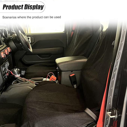 ZIMISI Waterproof Car Seat Covers, Non-Slip Towel Front Seat Covers, Sweat Car Seat Protector Cover for Gym Workout, Yoga, Running, Swimming, Beach & Hiking (Black) - Image 5