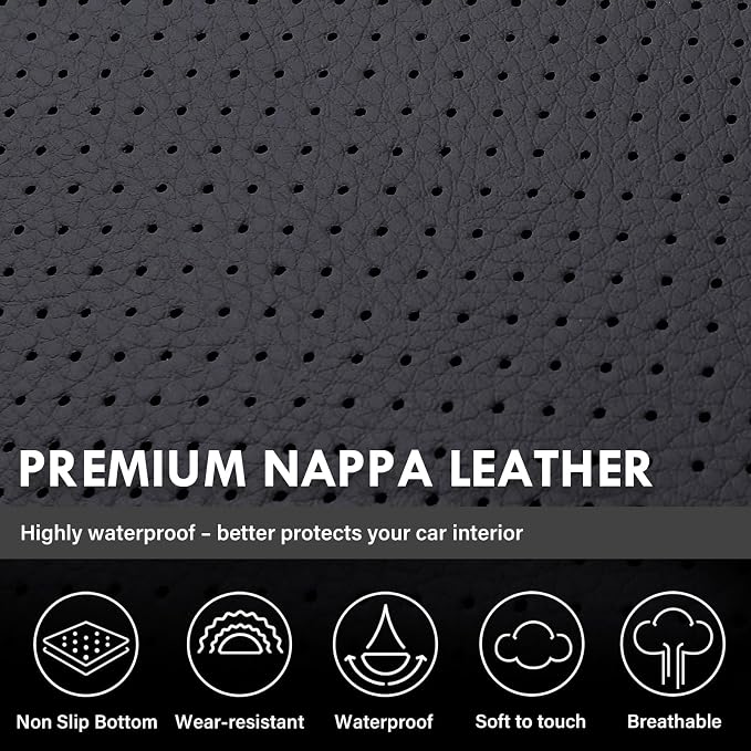 Coverado Full Set Seat Covers Faux Leather(Black) Easy Install,Waterproof, Custom Fit Chevy Silverado/GMC Sierra (2007-2013/2019-2025 1500; 2020-2025 2500HD/3500HD) Crew/Double/Extended Cab - Image 8