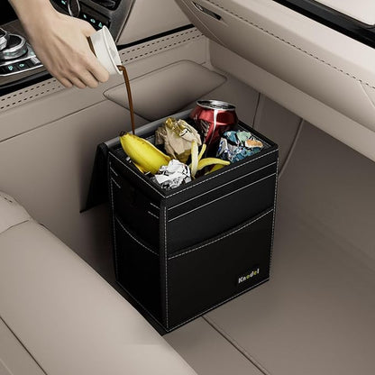 K KNODEL 2 Gallon Black Leak-Proof Waterproof Car Trash Can with Lid | Waterproof Car Garbage Can with Liner, Hanging Trash Bag for Car, Suv, Van, Truck - Image 6