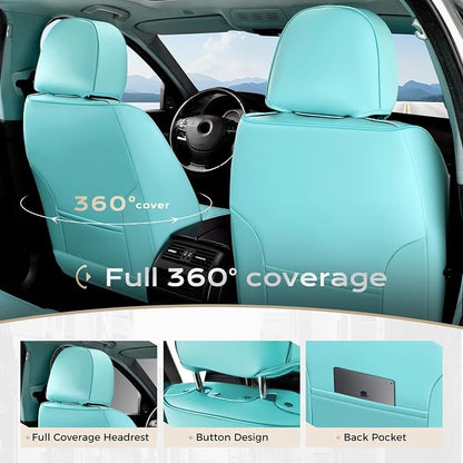 Coverado Car Seat Covers, Seat Covers for Cars, Waterproof Leather Auto Seat Protectors, Leather Car Seat Cushion, Car Interiors Accessories Universal Fit for Most Cars - Image 6