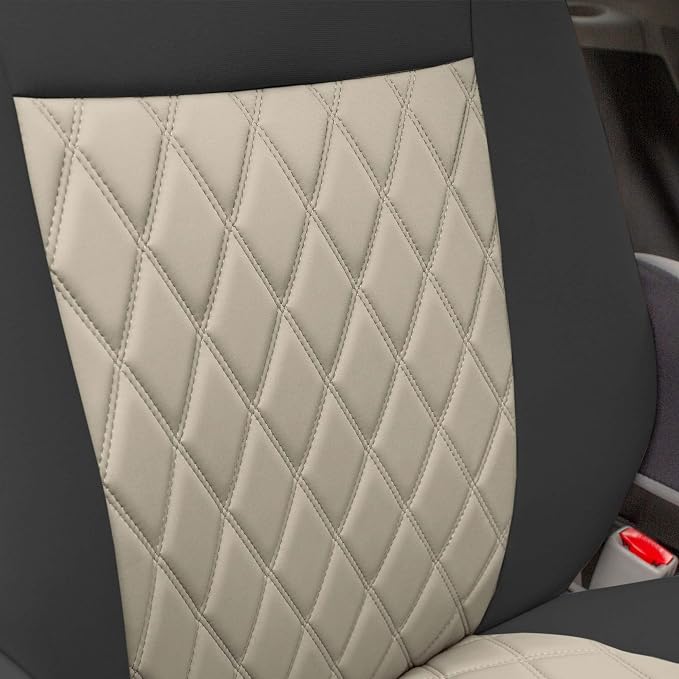FH Group Custom Fit Car Seat Covers Specifically Made for 2011-2020 Toyota Sienna 7-8 Seater with Ultraflex Neoprene Water Resistant Automotive Seat Covers - Front Set Beige - Image 5