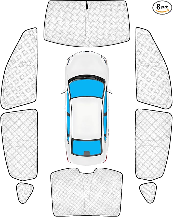 KMF 8pcs Thicken Full Window Sun Shades for Nissan Altima 2013-2018 Accessories,Car Window Covers Sunshade for Windshield Side Rear, UV Block and Privacy Blackout for Car Camping Outdoor by KMF