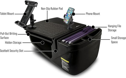 AutoExec AE-GMCD-PM-TAB-BT GripMaster Car Desk for Your Vehicle Workstation and Mobile Office, Black with Phone Mount and Tablet Mount | Vehicle Workstation, Mobile Office, Phone Mount, Tablet Mount - Image 3