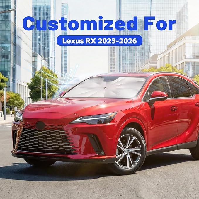 Car Windshield Sun Shade Umbrella for Lexus RX 2023-2026, 1:1 Fit Sunshade | [Reflective Coated Fabric] Car Shades Sun Visor Keep Car Cool and Protects Interior, Sunshade Umbrella for Front Window - Image 2