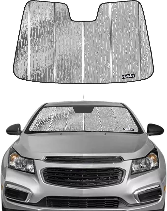 Pigenius Windshield Sunshade for Chevy Cruze 2011-2015/2016 Limited (Gen 1 Only), Reversible Silver/Black by Pigenius