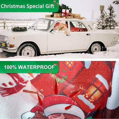 Waterproof Sweating Car Seat Cover for Post Gym Workout, Running, Swimming, Beach and Hiking, Universal Fit Non-Slip Bucket Seat Protector for Cars SUV Trucks, Machine Washable (1pcs-Xmas) - Image 3
