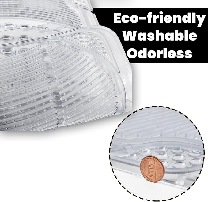 Zento Deals Car Floor Mat - Clear All Weather Floor Mat - Heavy Duty Weather Protection Mats – Universal Fit 4pc Front and Rear – Non Slip Car Van SUV Protection Liner - Image 3