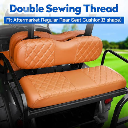 NOKINS Golf Cart Seat Covers 4 Piece Fits Yamaha Drive G29 /Drive2 | Front and Rear Seat Vinyl Covers, Golf Cart Accessories, No Staples(All Brown) - Image 3